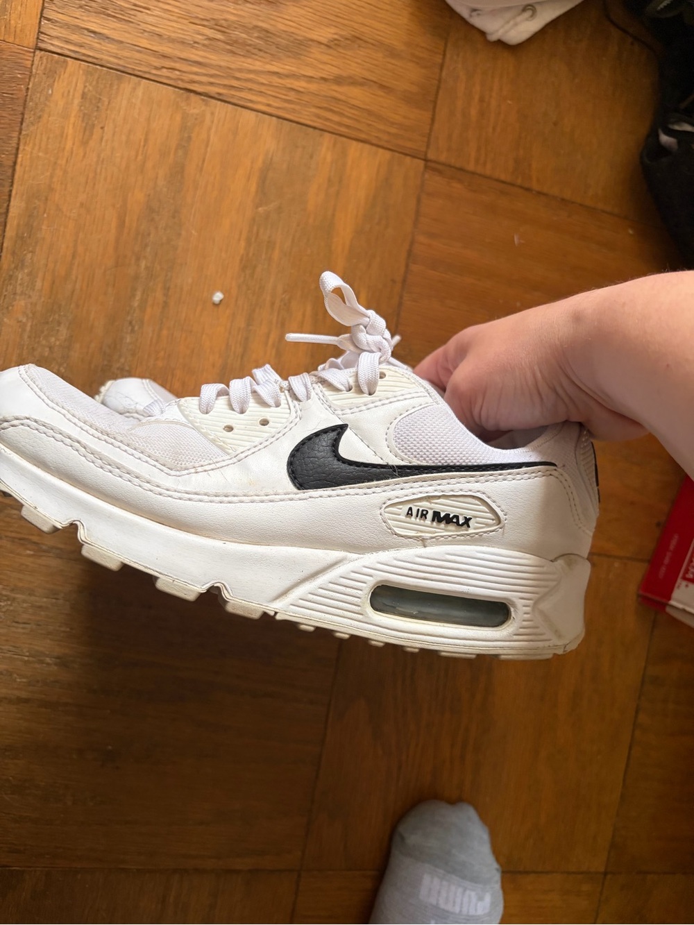 Size 8.5 - Nike Air Max 90 White Black Womens